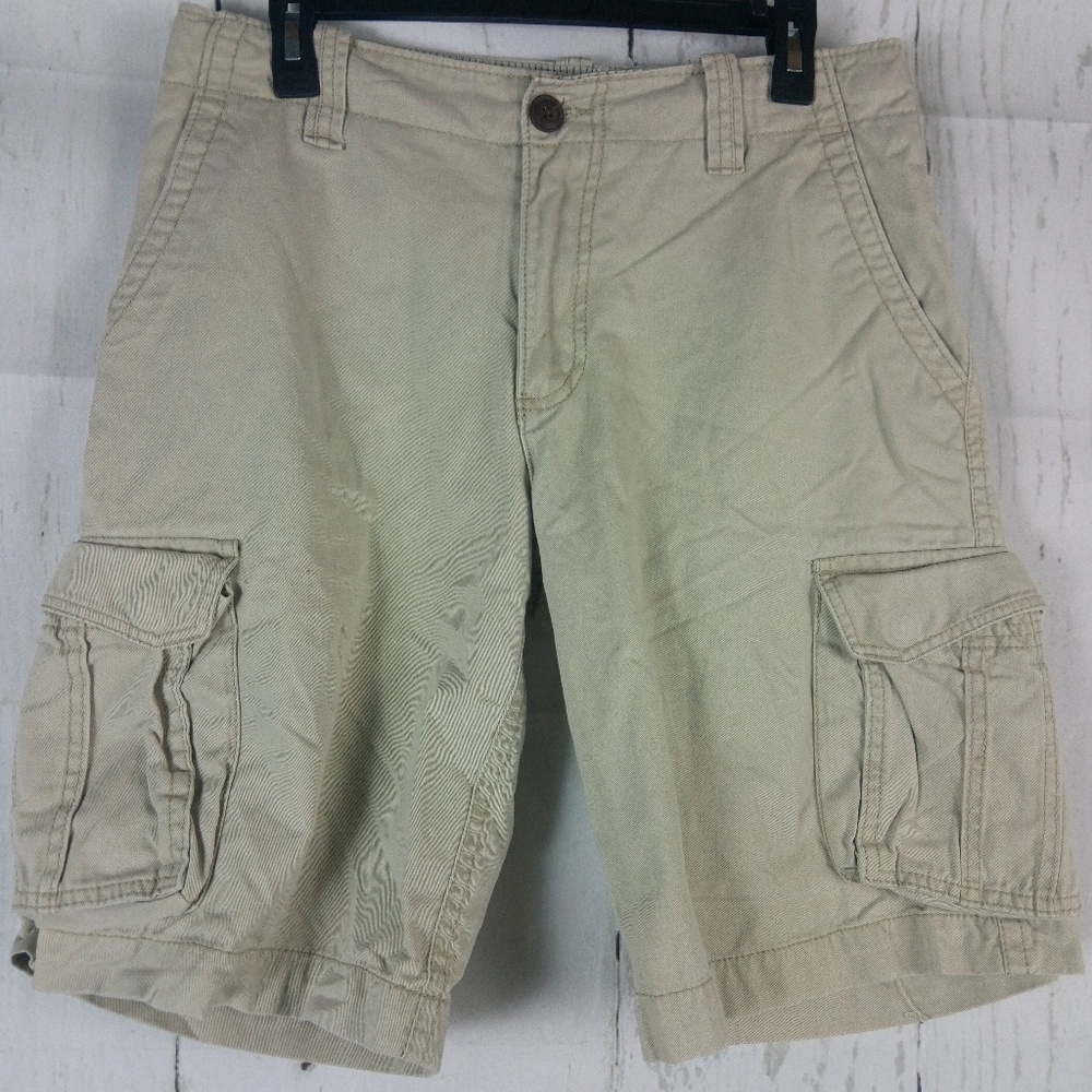 Aeropostale Khaki Cargo Tan Drawstring Shorts 30W